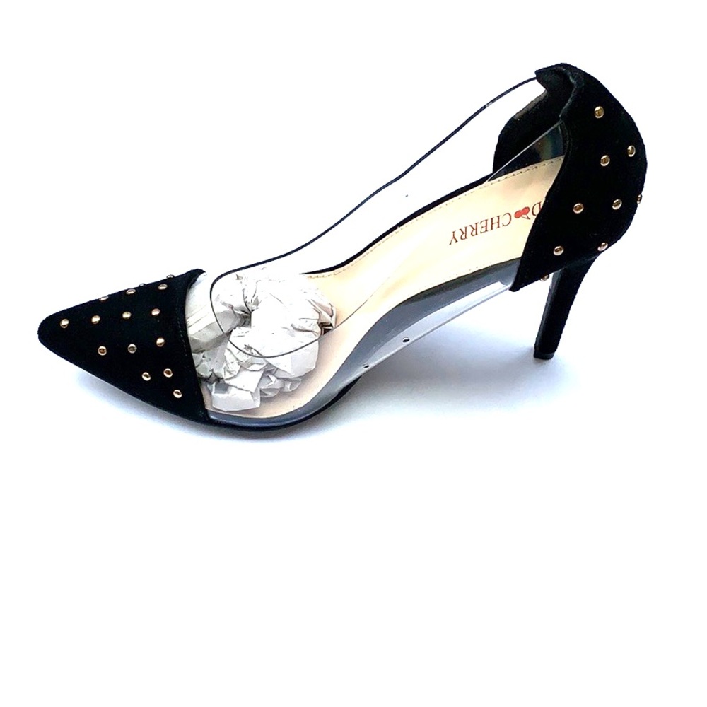 RED CHERRY SEETHROUGH POINTY TOE Sz 9